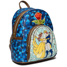 Load image into Gallery viewer, INSTOCK Beauty and the Beast Stained-Glass Window Mini-Backpack - Entertainment Earth Exclusive