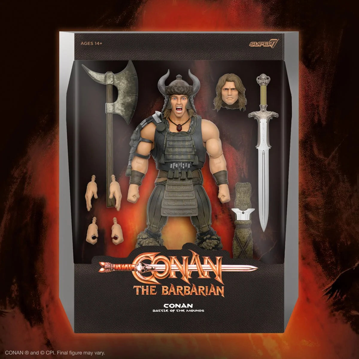 INSTOCK Conan the Barbarian Ultimates Conan Battle of the Mounds 7-Inch Action Figure