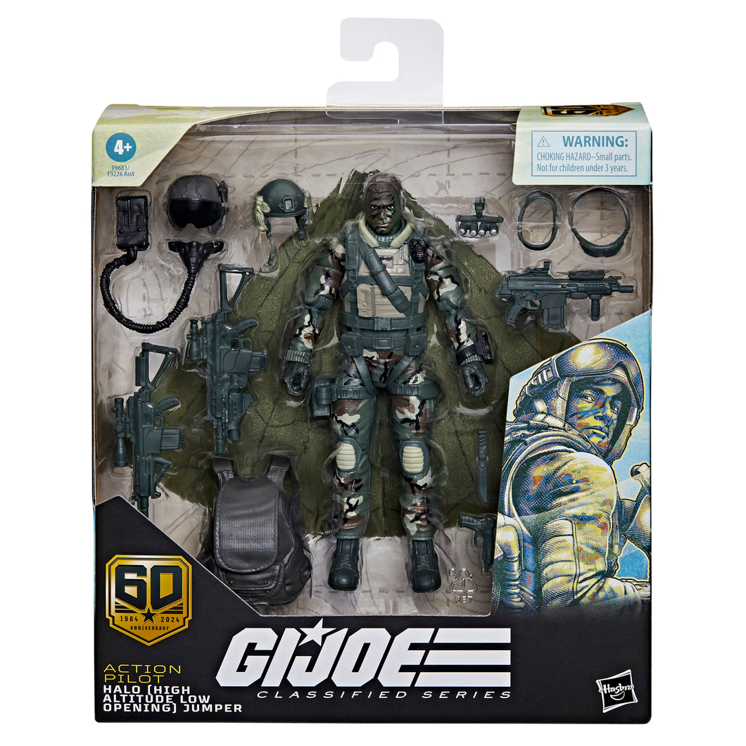 INSTOCK G.I. Joe Classified Series 60th Anniversary Action Pilot - HALO (High Altitude Low Opening) Jumper Action Figure