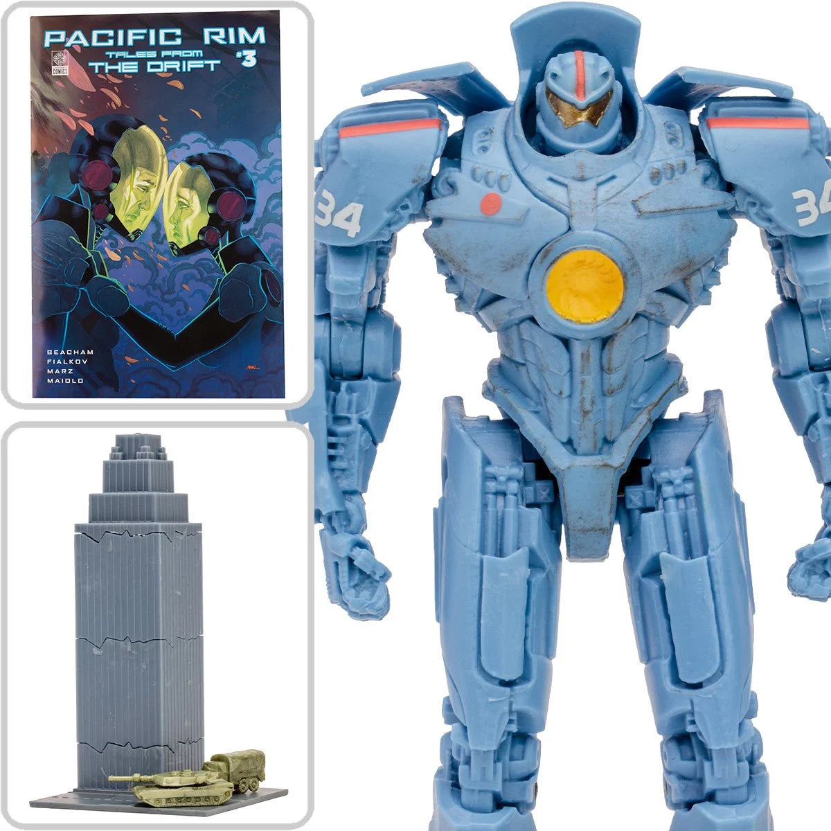 INSTOCK Pacific Rim Jaeger Wave 1 Gipsy Danger 4-Inch Scale Action Figure with Comic Book