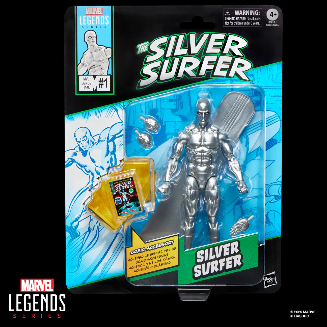 PRE ORDER MARVEL LEGENDS SERIES SILVER SURFER, FANTASTIC FOUR COMICS-INSPIRED 6 INCH ACTION FIGURE