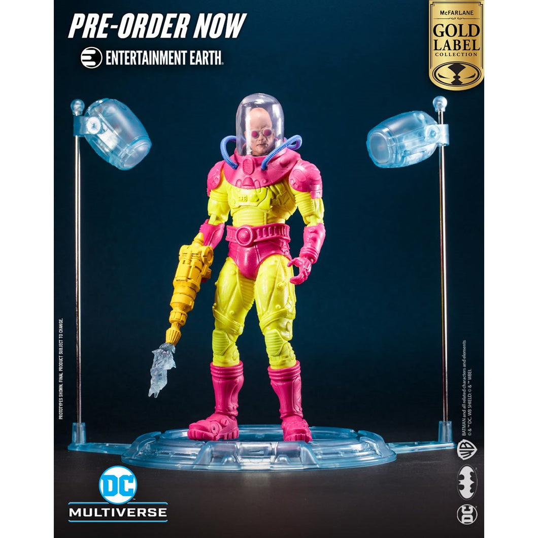 INSTOCK DC Multiverse Mr. Freeze Black Light Gold Label 7-Inch Scale Action Figure - Entertainment Earth Exclusive