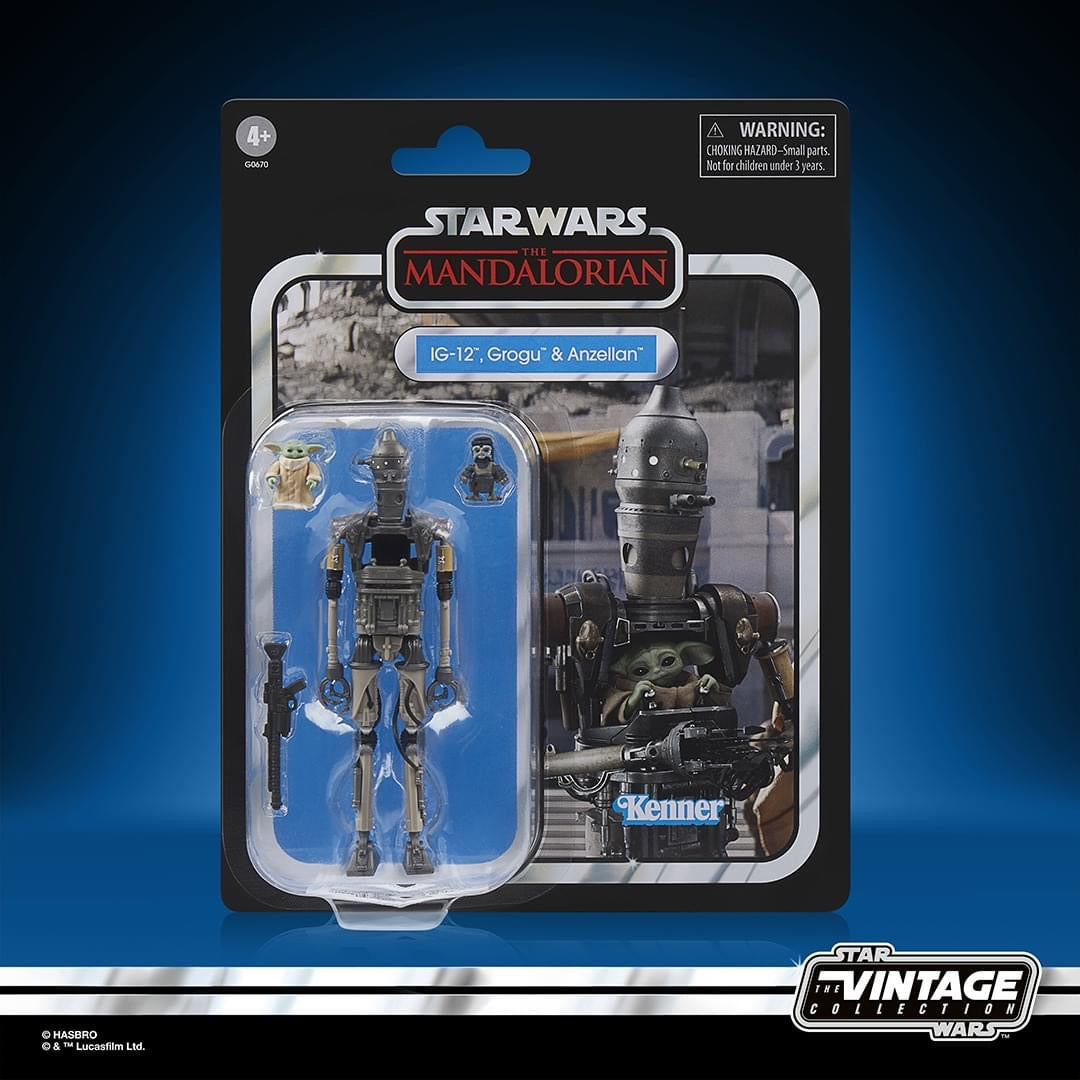 PRE ORDER Star Wars The Vintage Collection IG-12, Grogu & Anzellan Deluxe 3 3/4-Inch Action Figures