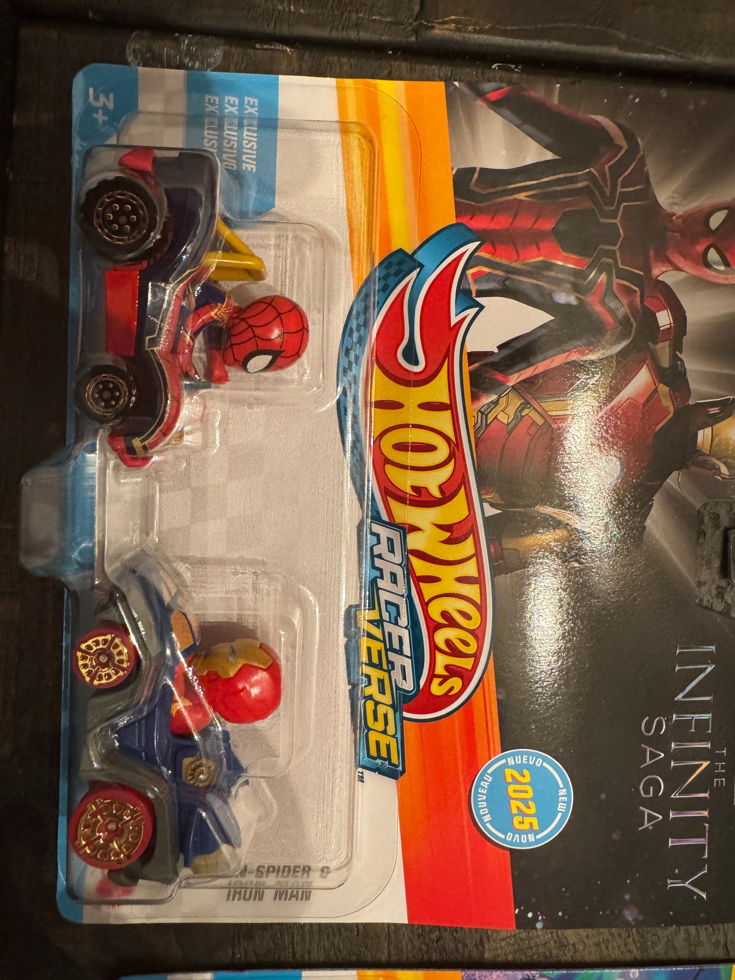 INSTOCK Hot Wheels RacerVerse 2025 Mix 1 Vehicle 2-Pack - spidey / iron man