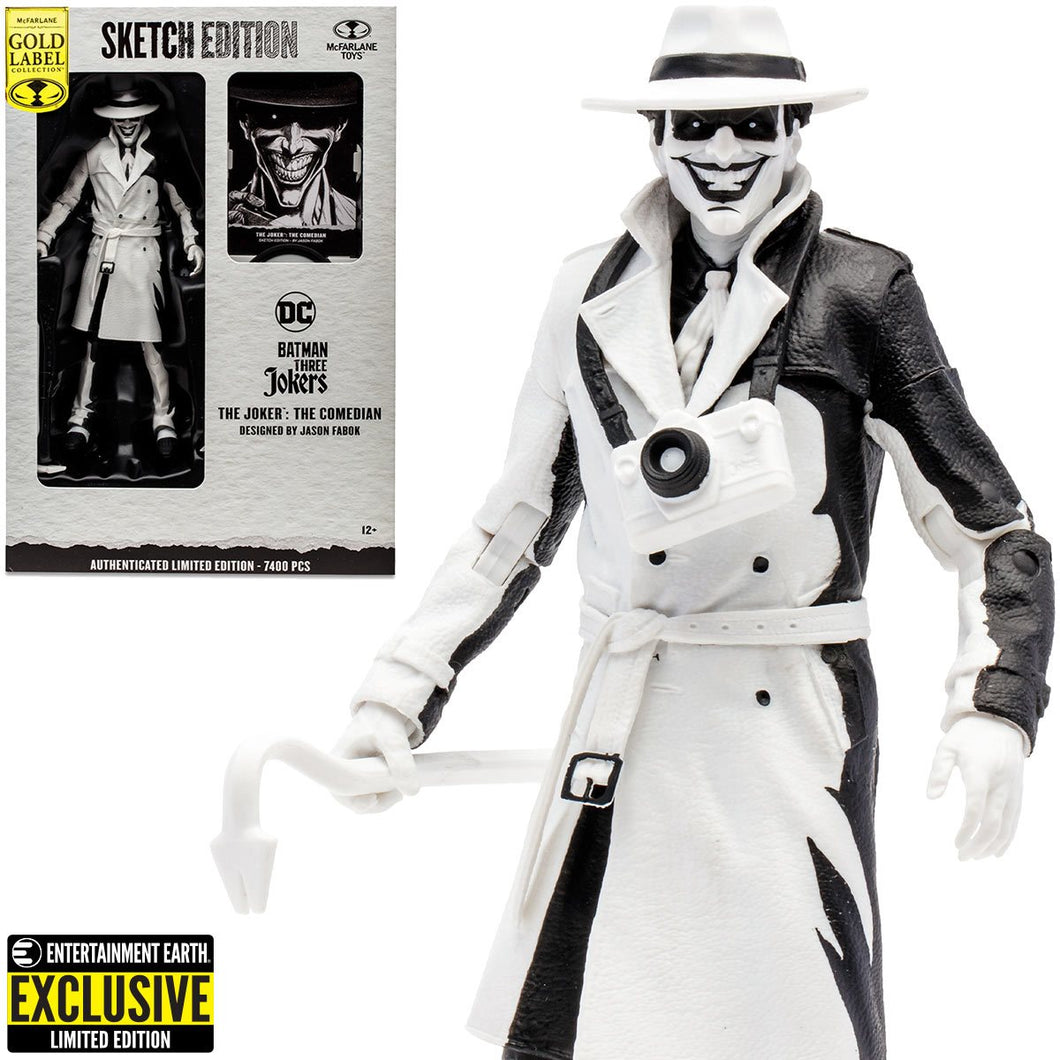 INSTOCK DC Multiverse The Joker Comedian Sketch Edition Gold Label 7-Inch Scale Action Figure - Entertainment Earth Exclusive