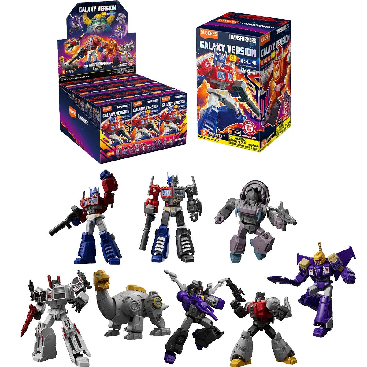 PRE ORDER Transformers Galaxy Version Wave 8 One Shall Fall Mini Model Kit Display Case of 9