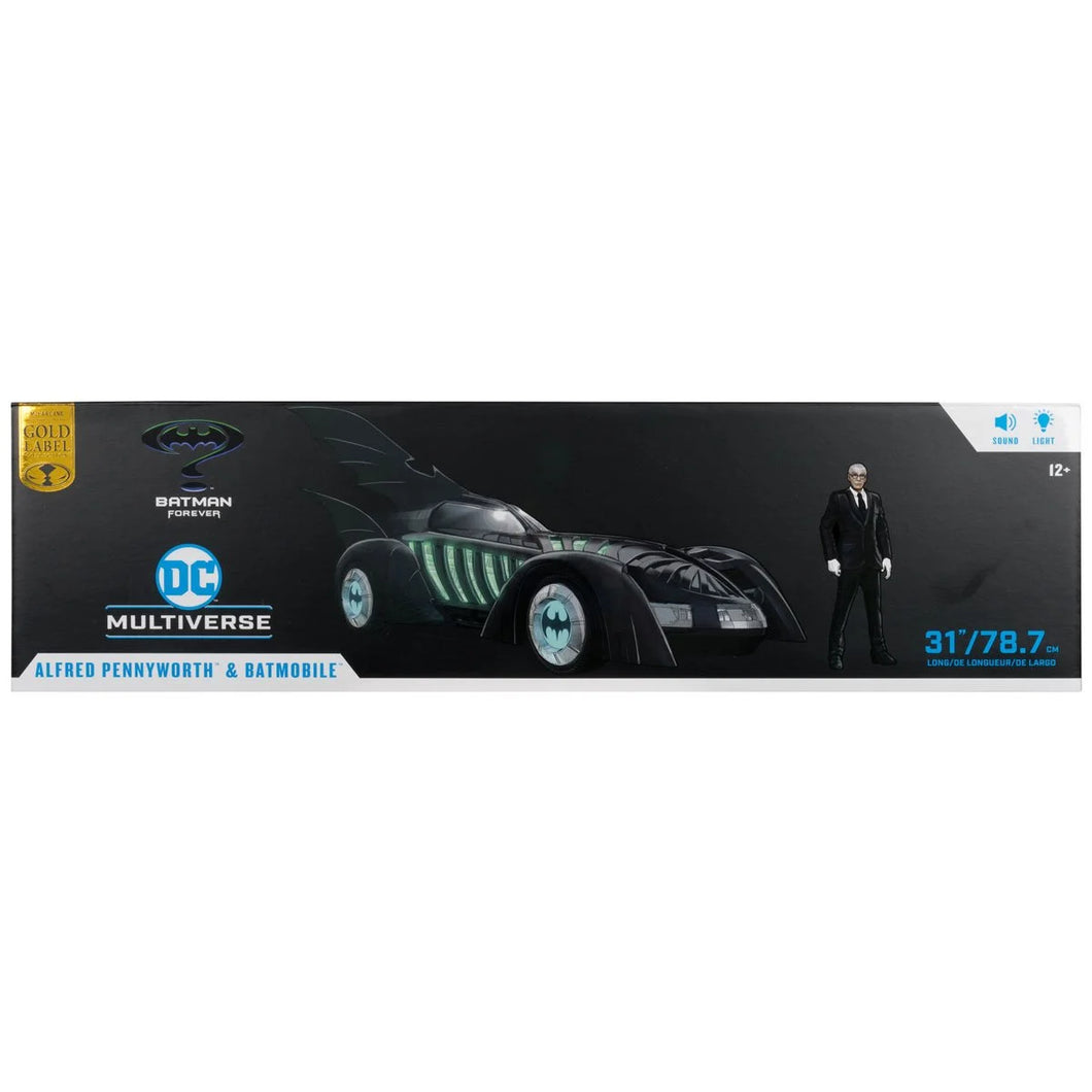 INSTOCK DC Multiverse Batman Forever Batmobile Vehicle and Alfred Pennyworth 7-Inch Scale Action Figure