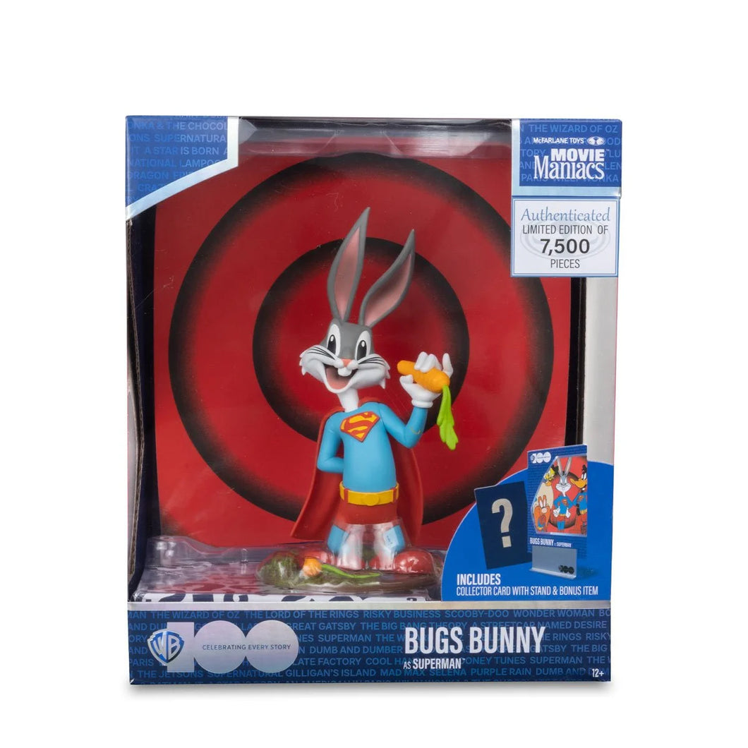 INSTOCK Movie Maniacs WB 100 6-Inch Scale Posed Figure - BUGS BUNNY AS SUPER MAN