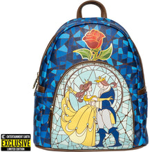 Load image into Gallery viewer, INSTOCK Beauty and the Beast Stained-Glass Window Mini-Backpack - Entertainment Earth Exclusive
