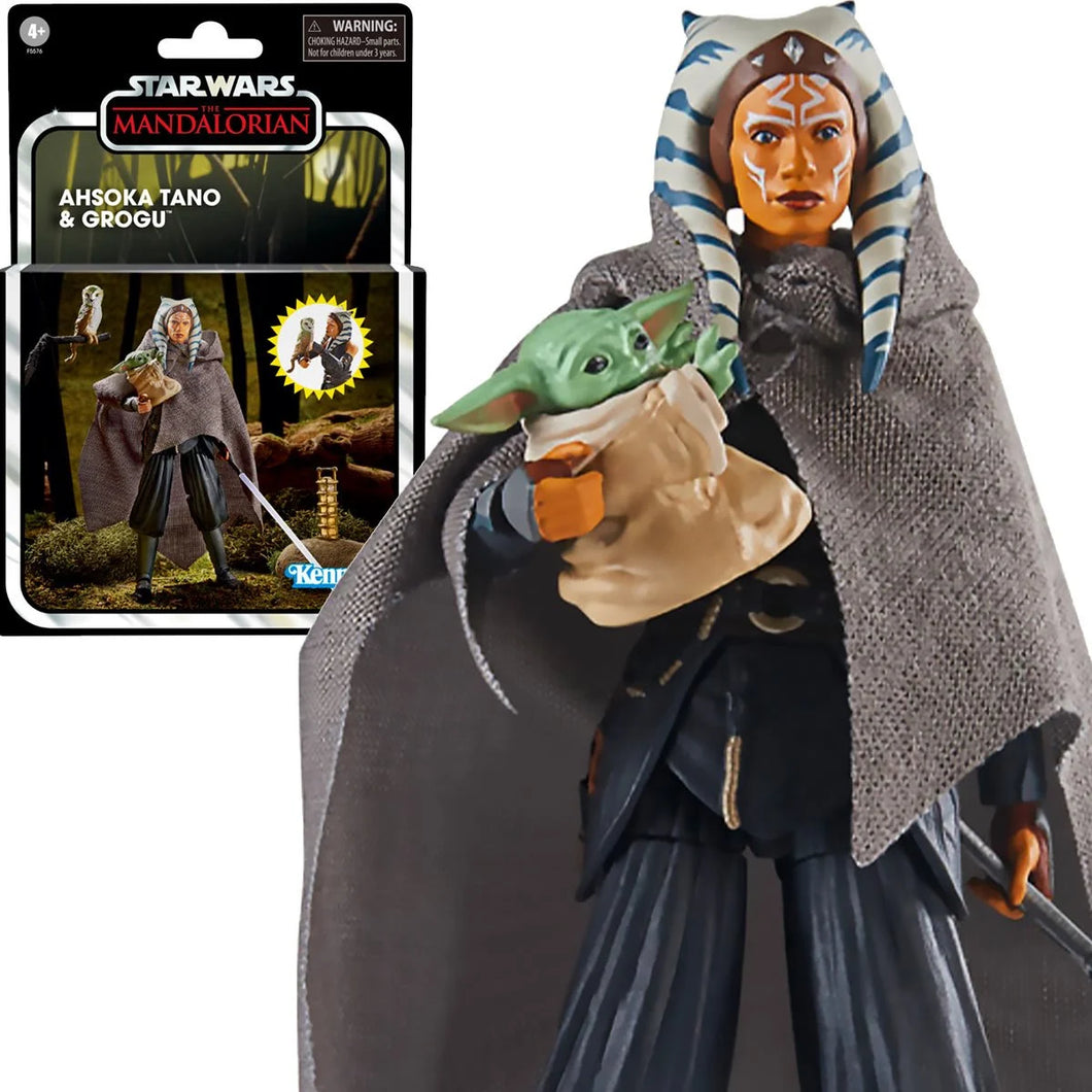 INSTOCK Star Wars The Vintage Collection Deluxe Ahsoka Tano and Grogu 3 3/4-Inch Action Figures - Exclusive