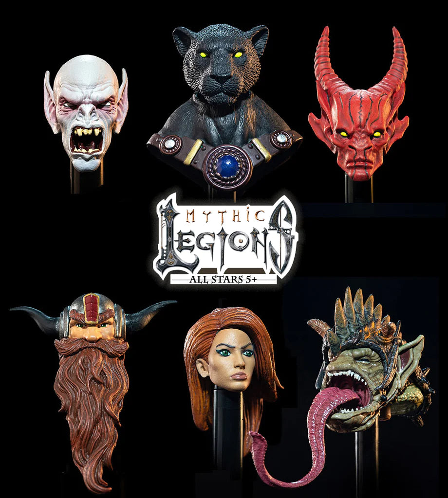 INSTOCK Mythic Legions - Head Pack - All Stars 5+ Wave