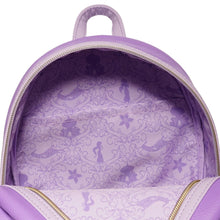 Load image into Gallery viewer, INSTOCK Aladdin Princess Jasmine Purple Outfit Cosplay Mini-Backpack - Entertainment Earth Exclusive

