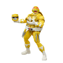 Load image into Gallery viewer, INSTOCK Power Rangers X Teenage Mutant Ninja Turtles Lightning Collection Michelangelo Yellow and April Pink Action Figures
