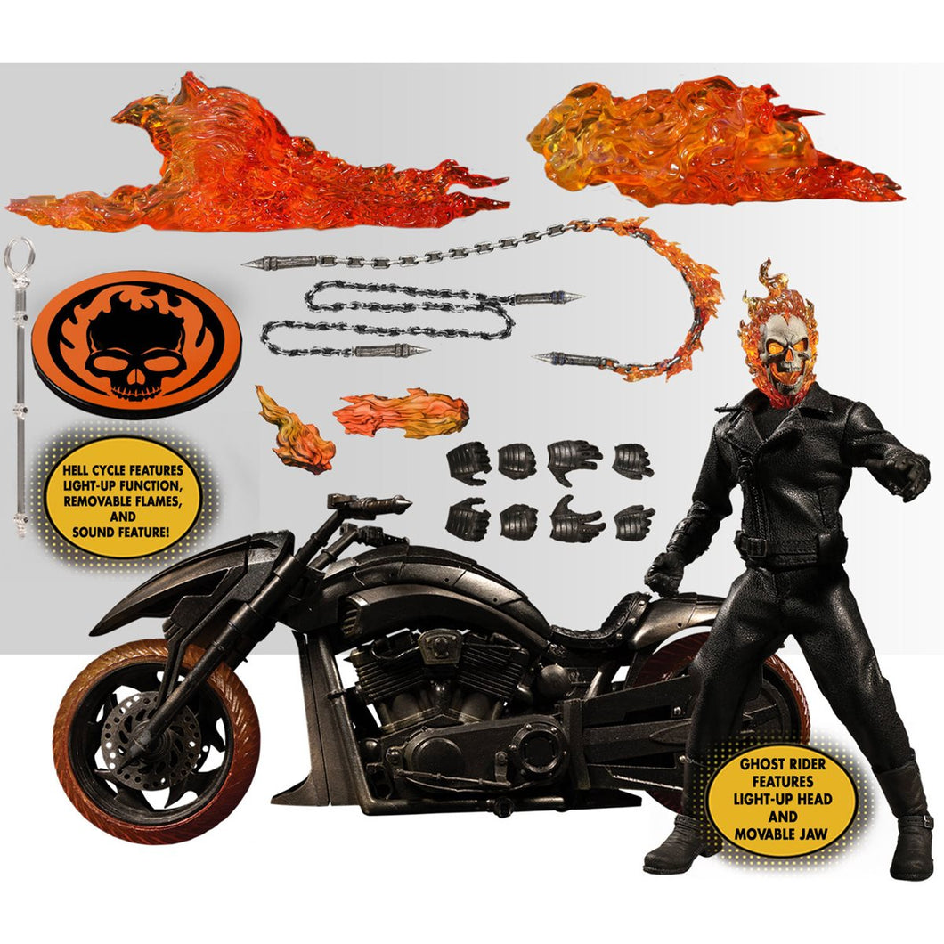INSTOCK Ghost Rider and Hell Cycle One:12 Collective Action Figure Set